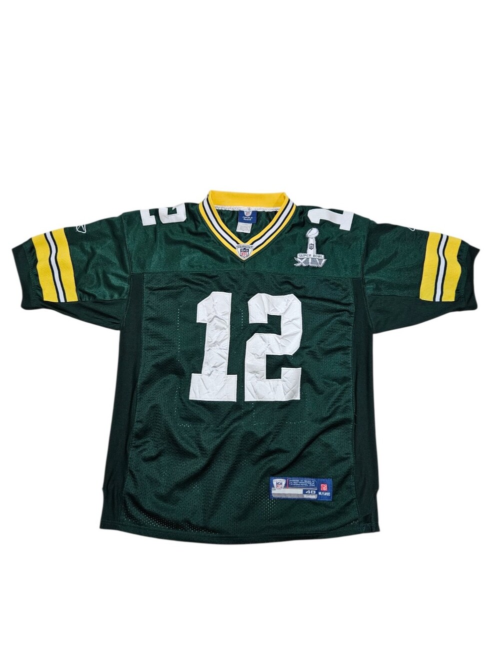 Aaron Rodgers Green Bay Packers Reebok Super Bowl XLV Jersey Size 48
